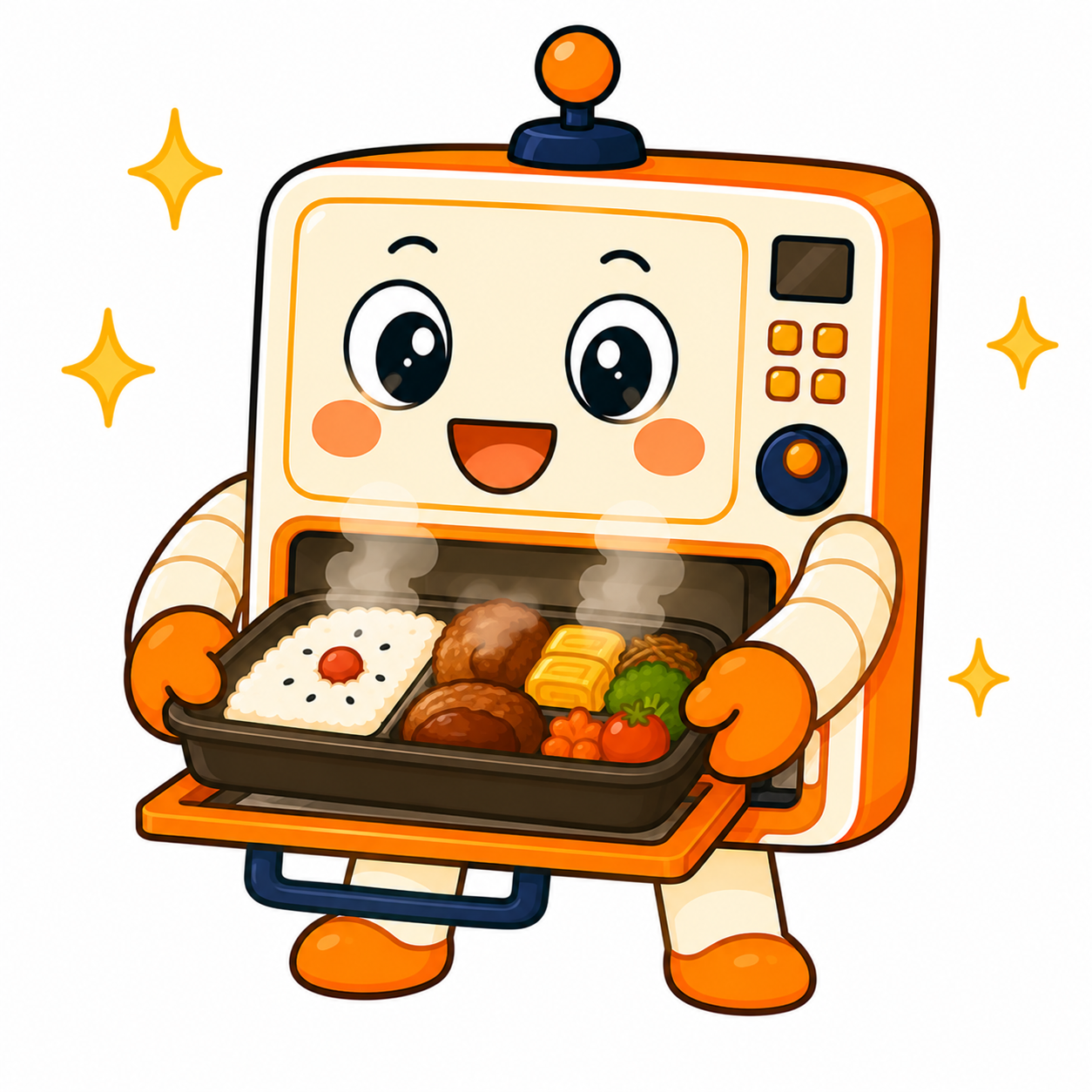 弁当を差し出すレンチンくん